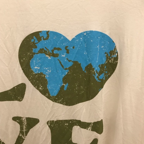 NWT Sunday Stevens Love Earth Tee Medium Ivory green blue bamboo sustainable - Picture 5 of 9